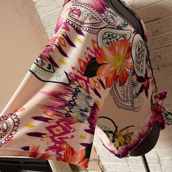 NWT Chico's Floral Wrap/jacket Kimono 1 (Med 8) - Picture 5 of 9